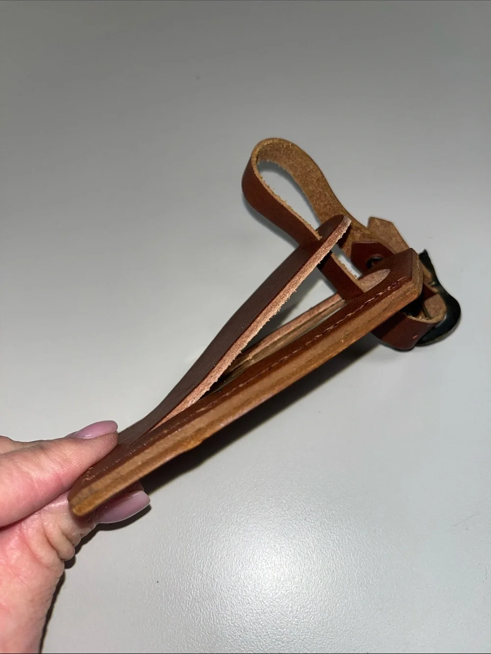 Marlboro Brown Leather Luggage Tag